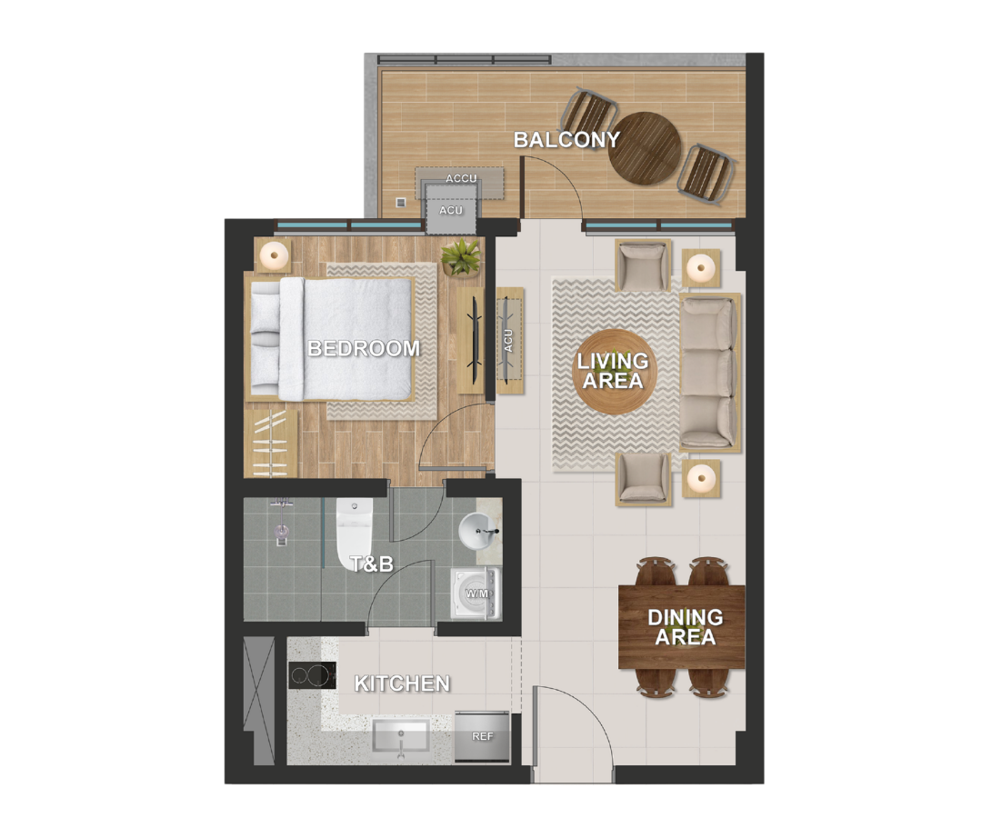 One Bedroom Type A floor plan