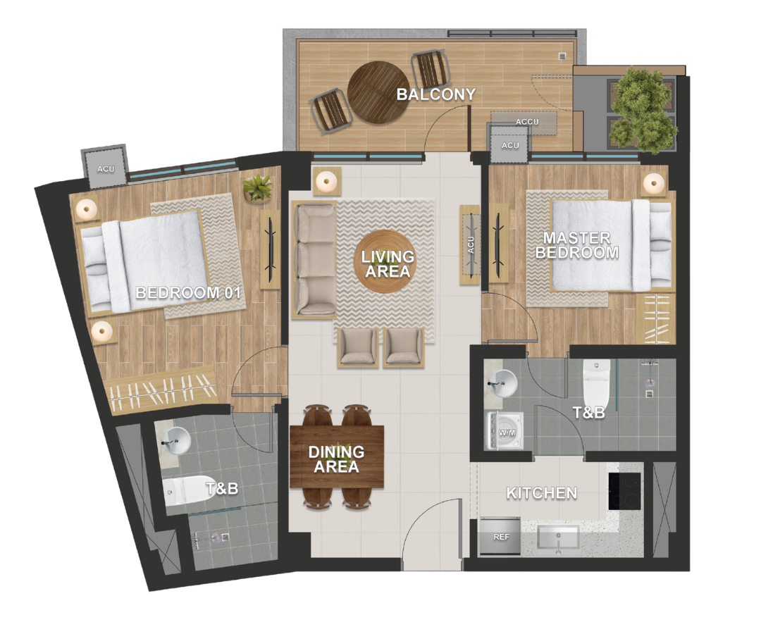 Two Bedroom Type B floor plan